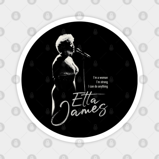 Etta James silhouette Magnet by BAJAJU